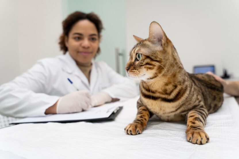 veterinarian check cat